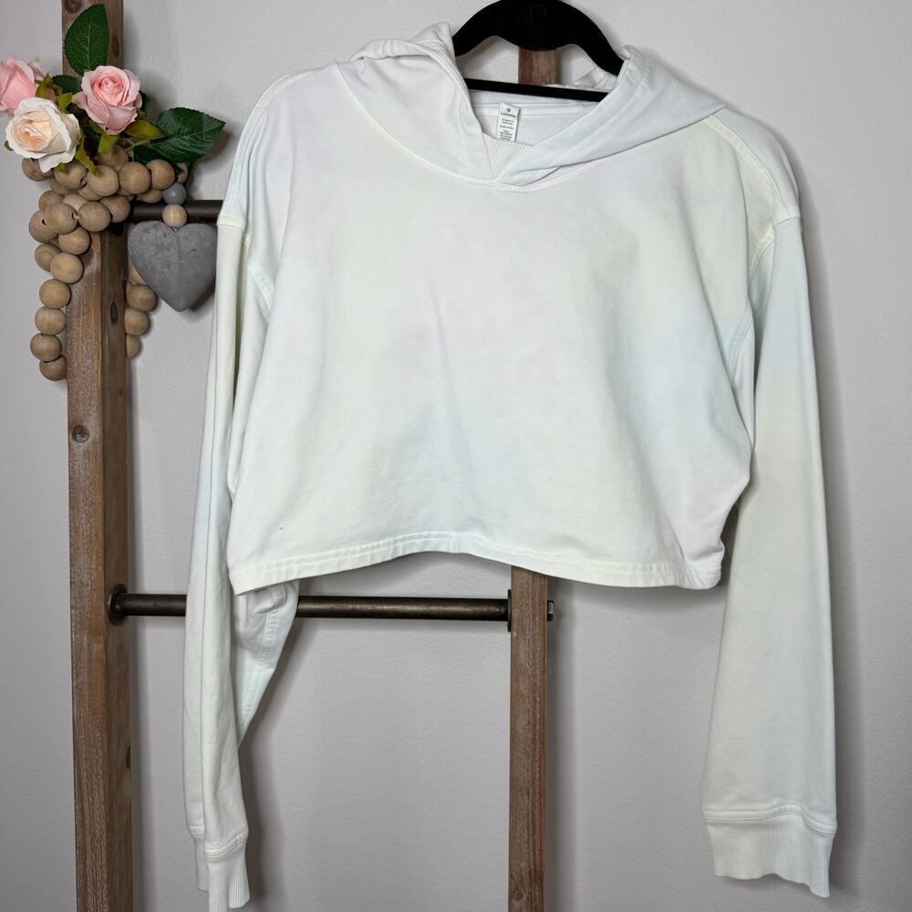 Lululemon Cropped Hoodie Sweatshirt Size 10 Stain‎ - Picture 2 of 9